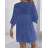 image:imageZeagoo Lightweight Summer Cardigan for Women Short Sleeve V Neck Crochet Kimonos Loose Open Front Hollow Out Cover UpsBlue