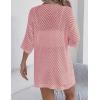 image:imageZeagoo Lightweight Summer Cardigan for Women Short Sleeve V Neck Crochet Kimonos Loose Open Front Hollow Out Cover UpsDustypink