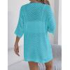 image:imageZeagoo Lightweight Summer Cardigan for Women Short Sleeve V Neck Crochet Kimonos Loose Open Front Hollow Out Cover UpsTeal
