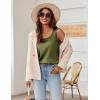 image:imageZeagoo Silk Satin Tank Tops for Women Scoop Neck Sleeveless Camisole Tops 2026 Summer Basic BlousesArmy Green