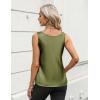 image:imageZeagoo Silk Satin Tank Tops for Women Scoop Neck Sleeveless Camisole Tops 2026 Summer Basic BlousesArmy Green