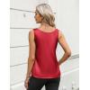 image:imageZeagoo Silk Satin Tank Tops for Women Scoop Neck Sleeveless Camisole Tops 2026 Summer Basic BlousesDeep Red