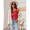 image:imageZeagoo Silk Satin Tank Tops for Women Scoop Neck Sleeveless Camisole Tops 2026 Summer Basic BlousesDeep Red