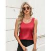 image:imageZeagoo Silk Satin Tank Tops for Women Scoop Neck Sleeveless Camisole Tops 2026 Summer Basic BlousesDeep Red