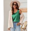 image:imageZeagoo Silk Satin Tank Tops for Women Scoop Neck Sleeveless Camisole Tops 2026 Summer Basic BlousesGreen