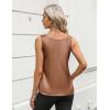 image:imageZeagoo Silk Satin Tank Tops for Women Scoop Neck Sleeveless Camisole Tops 2026 Summer Basic BlousesLight Brown