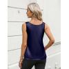 image:imageZeagoo Silk Satin Tank Tops for Women Scoop Neck Sleeveless Camisole Tops 2026 Summer Basic BlousesNavy Blue