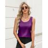 image:imageZeagoo Silk Satin Tank Tops for Women Scoop Neck Sleeveless Camisole Tops 2026 Summer Basic BlousesPurple
