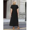 image:imageZeagoo Summer Dresses for Women 2026 Maxi Dresses Vacation Sundress Short Sleeve Casual Sundresses Split Dress with PocketsAblack