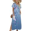 image:imageZeagoo Summer Dresses for Women 2026 Maxi Dresses Vacation Sundress Short Sleeve Casual Sundresses Split Dress with PocketsAfloralbf171