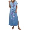 image:imageZeagoo Summer Dresses for Women 2026 Maxi Dresses Vacation Sundress Short Sleeve Casual Sundresses Split Dress with PocketsAfloralbf171