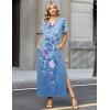 image:imageZeagoo Summer Dresses for Women 2026 Maxi Dresses Vacation Sundress Short Sleeve Casual Sundresses Split Dress with PocketsAfloralbf171