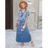 image:imageZeagoo Summer Dresses for Women 2026 Maxi Dresses Vacation Sundress Short Sleeve Casual Sundresses Split Dress with PocketsAfloralbf171