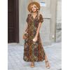 image:imageZeagoo Summer Dresses for Women 2026 Maxi Dresses Vacation Sundress Short Sleeve Casual Sundresses Split Dress with PocketsAfloralmz721