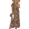 image:imageZeagoo Summer Dresses for Women 2026 Maxi Dresses Vacation Sundress Short Sleeve Casual Sundresses Split Dress with PocketsAfloralmz721