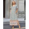 image:imageZeagoo Summer Dresses for Women 2026 Maxi Dresses Vacation Sundress Short Sleeve Casual Sundresses Split Dress with PocketsAfloralmz914