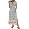 image:imageZeagoo Summer Dresses for Women 2026 Maxi Dresses Vacation Sundress Short Sleeve Casual Sundresses Split Dress with PocketsAfloralmz914