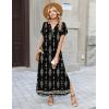 image:imageZeagoo Summer Dresses for Women 2026 Maxi Dresses Vacation Sundress Short Sleeve Casual Sundresses Split Dress with PocketsAfloralmz921