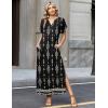 image:imageZeagoo Summer Dresses for Women 2026 Maxi Dresses Vacation Sundress Short Sleeve Casual Sundresses Split Dress with PocketsAfloralmz921