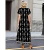 image:imageZeagoo Summer Dresses for Women 2026 Maxi Dresses Vacation Sundress Short Sleeve Casual Sundresses Split Dress with PocketsAfloralmz921
