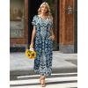 image:imageZeagoo Summer Dresses for Women 2026 Maxi Dresses Vacation Sundress Short Sleeve Casual Sundresses Split Dress with PocketsAfloralmz924