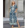 image:imageZeagoo Summer Dresses for Women 2026 Maxi Dresses Vacation Sundress Short Sleeve Casual Sundresses Split Dress with PocketsAfloralmz924