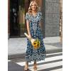 image:imageZeagoo Summer Dresses for Women 2026 Maxi Dresses Vacation Sundress Short Sleeve Casual Sundresses Split Dress with PocketsAfloralmz924