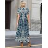 image:imageZeagoo Summer Dresses for Women 2026 Maxi Dresses Vacation Sundress Short Sleeve Casual Sundresses Split Dress with PocketsAfloralmz924