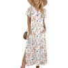 image:imageZeagoo Summer Dresses for Women 2026 Maxi Dresses Vacation Sundress Short Sleeve Casual Sundresses Split Dress with PocketsAfloralwf109