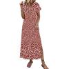 image:imageZeagoo Summer Dresses for Women 2026 Maxi Dresses Vacation Sundress Short Sleeve Casual Sundresses Split Dress with PocketsAfloralxh518