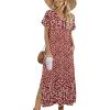 image:imageZeagoo Summer Dresses for Women 2026 Maxi Dresses Vacation Sundress Short Sleeve Casual Sundresses Split Dress with PocketsAfloralxh518
