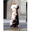 image:imageZeagoo Summer Dresses for Women 2026 Maxi Dresses Vacation Sundress Short Sleeve Casual Sundresses Split Dress with PocketsFloralbf348