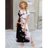 image:imageZeagoo Summer Dresses for Women 2026 Maxi Dresses Vacation Sundress Short Sleeve Casual Sundresses Split Dress with PocketsFloralbf348