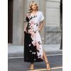 image:imageZeagoo Summer Dresses for Women 2026 Maxi Dresses Vacation Sundress Short Sleeve Casual Sundresses Split Dress with PocketsFloralbf348