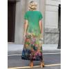 image:imageZeagoo Summer Dresses for Women 2026 Maxi Dresses Vacation Sundress Short Sleeve Casual Sundresses Split Dress with PocketsFloralcx322