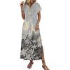 image:imageZeagoo Summer Dresses for Women 2026 Maxi Dresses Vacation Sundress Short Sleeve Casual Sundresses Split Dress with PocketsFloralsf312