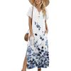 image:imageZeagoo Summer Dresses for Women 2026 Maxi Dresses Vacation Sundress Short Sleeve Casual Sundresses Split Dress with PocketsFloralwf118