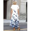 image:imageZeagoo Summer Dresses for Women 2026 Maxi Dresses Vacation Sundress Short Sleeve Casual Sundresses Split Dress with PocketsFloralwf118