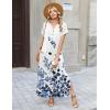 image:imageZeagoo Summer Dresses for Women 2026 Maxi Dresses Vacation Sundress Short Sleeve Casual Sundresses Split Dress with PocketsFloralwf118