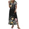 image:imageZeagoo Summer Dresses for Women 2026 Maxi Dresses Vacation Sundress Short Sleeve Casual Sundresses Split Dress with PocketsFloralwf120