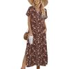 image:imageZeagoo Summer Dresses for Women 2026 Maxi Dresses Vacation Sundress Short Sleeve Casual Sundresses Split Dress with PocketsFloralxh267