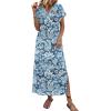 image:imageZeagoo Summer Dresses for Women 2026 Maxi Dresses Vacation Sundress Short Sleeve Casual Sundresses Split Dress with PocketsFloralyg8