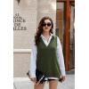 image:imageZeagoo Sweater Vest Women Sleeveless V Neck Oversized Pullover Knitted Tops 2026 Fall OutfitsArmy Green