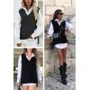 image:imageZeagoo Sweater Vest Women Sleeveless V Neck Oversized Pullover Knitted Tops 2026 Fall OutfitsBlack