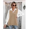 image:imageZeagoo Sweater Vest Women Sleeveless V Neck Oversized Pullover Knitted Tops 2026 Fall OutfitsCamel