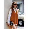 image:imageZeagoo Sweater Vest Women Sleeveless V Neck Oversized Pullover Knitted Tops 2026 Fall OutfitsCaramel