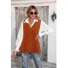 image:imageZeagoo Sweater Vest Women Sleeveless V Neck Oversized Pullover Knitted Tops 2026 Fall OutfitsCaramel