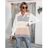 image:imageZeagoo Sweater Vest Women Sleeveless V Neck Oversized Pullover Knitted Tops 2026 Fall OutfitsColor Block Beige