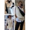 image:imageZeagoo Sweater Vest Women Sleeveless V Neck Oversized Pullover Knitted Tops 2026 Fall OutfitsCream