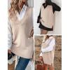 image:imageZeagoo Sweater Vest Women Sleeveless V Neck Oversized Pullover Knitted Tops 2026 Fall OutfitsDark Apricot